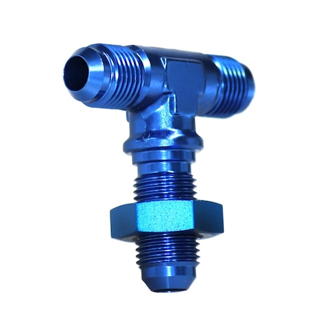 ADAPTER FITTING, -6AN BLU BULKHEAD FLARE TEE